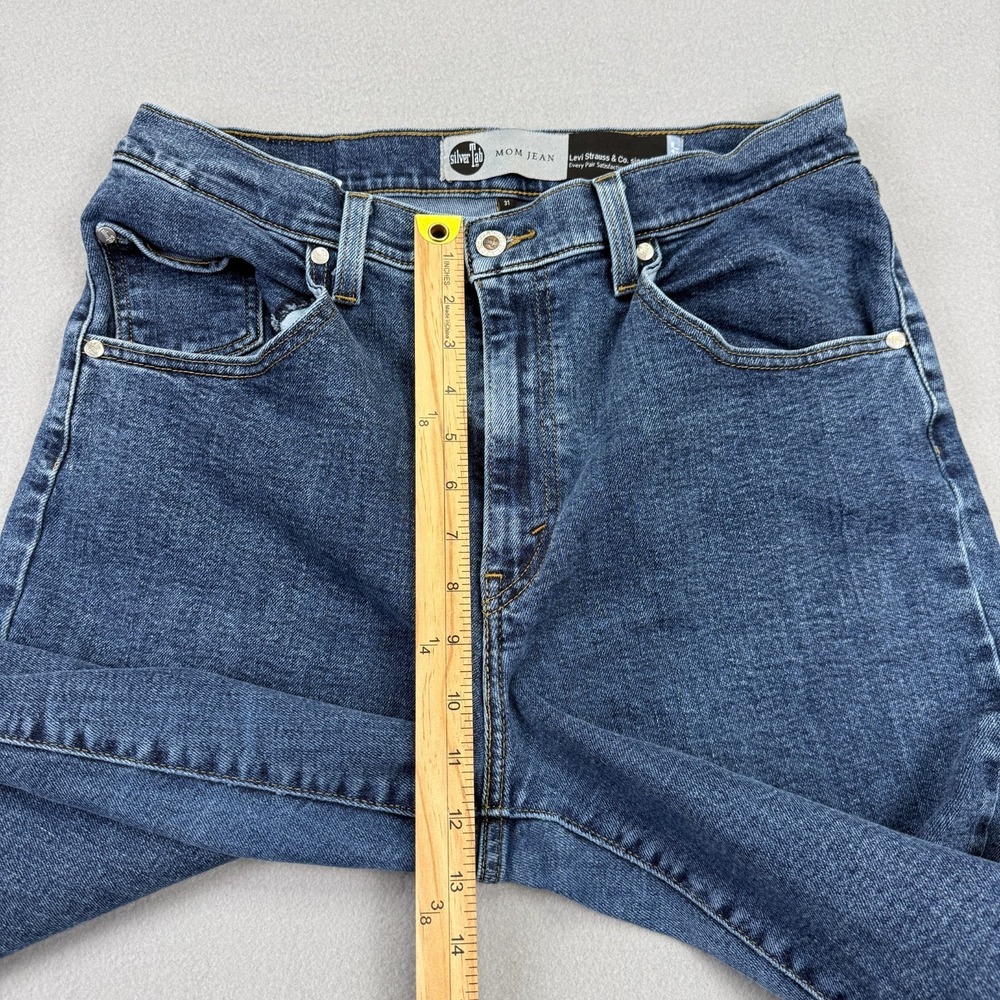Levi's Silver Tab Mom Jeans Women's Size 31x27 High-Rise Tapered Blue Denim - Picture 13 of 16